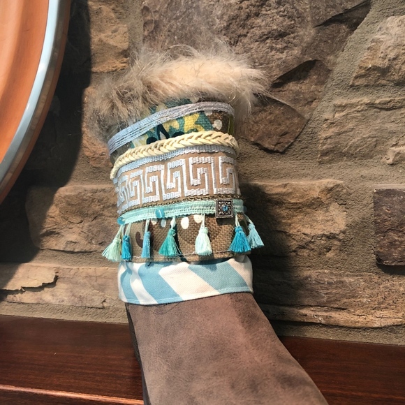 Custom up cycled women's boots with fun and flair! - Picture 2 of 6